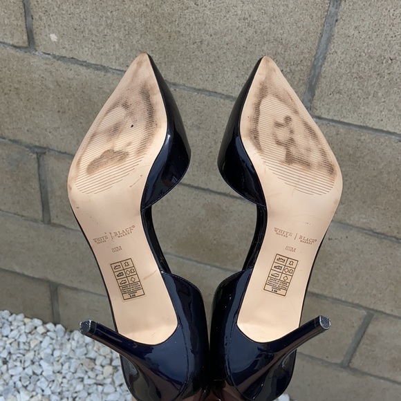White House Black Market Black Patent Leather D’Orsay Pumps Heels SZ 8.5 NEW - Picture 7 of 12